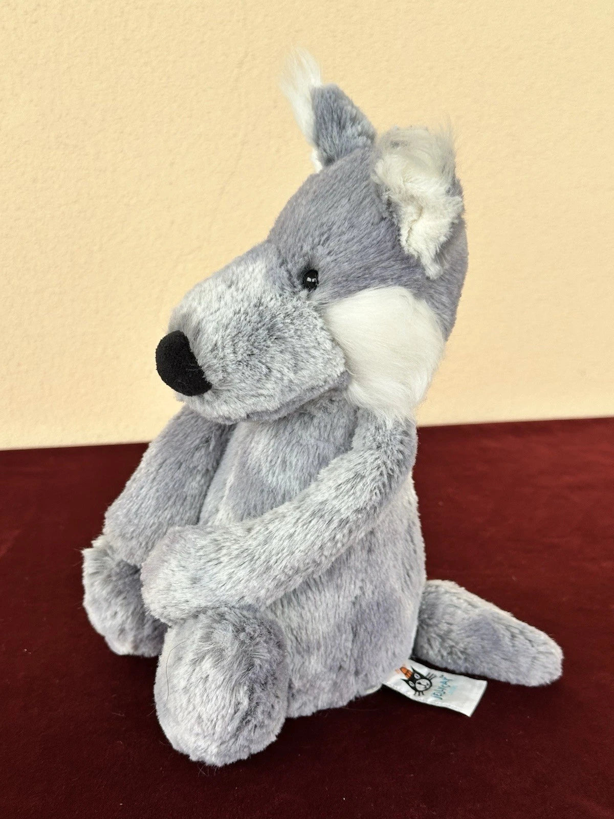 Peluche Jellycat Medium Bashful Woodland Willow Wolf nuovo senza etichette grigio marmo ritirato 2016