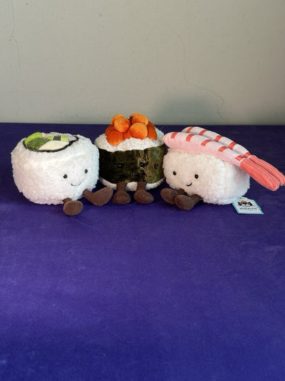 NEW Jellycat Set Silly Sushi Nigiri & California BNWT and Silly Sushi Maki BNWOT