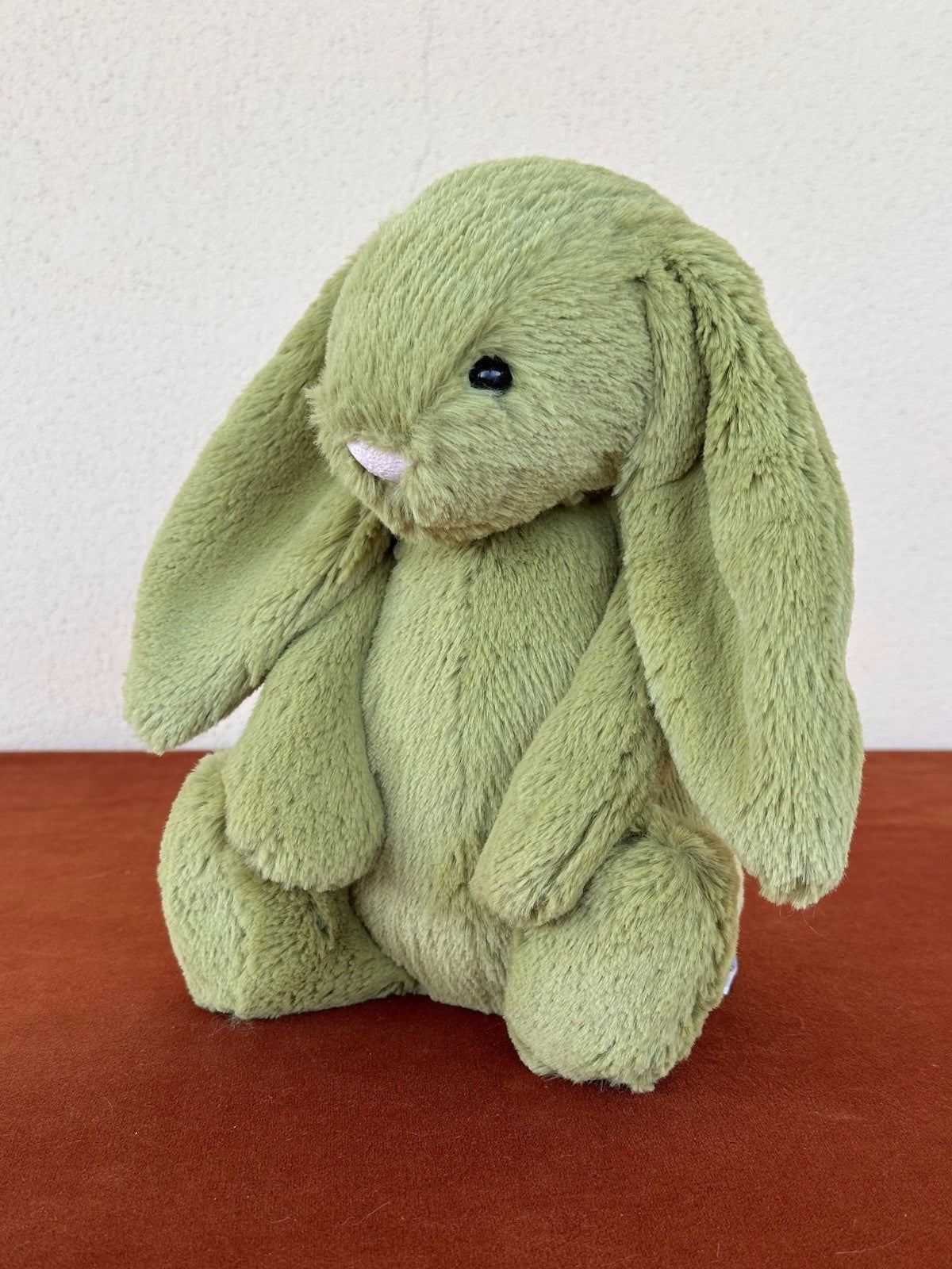 Peluche Jellycat Medium Bashful Moss Bunny nuovo senza etichette verde raro coniglio giocattolo morbido-