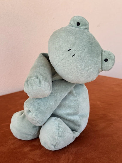Jellycat Dozydou Frog nuovo senza etichette raro giocattolo morbido verde salvia vellutato ritirato