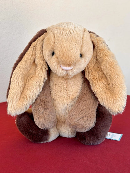 New Jellycat Original Bashful Patchwork Brown Bunny BNWT Rabbit Retired Plush