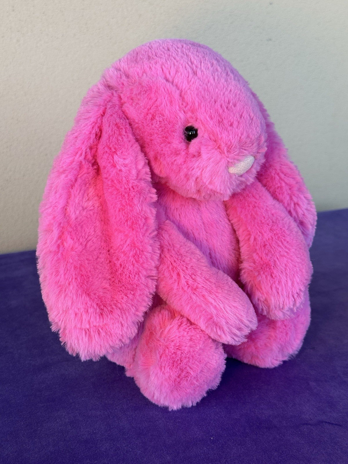 Peluche Jellycat Medium Bashful Hot Pink Bunny Neon Fucsia Coniglio Raro Ritirato 12"-