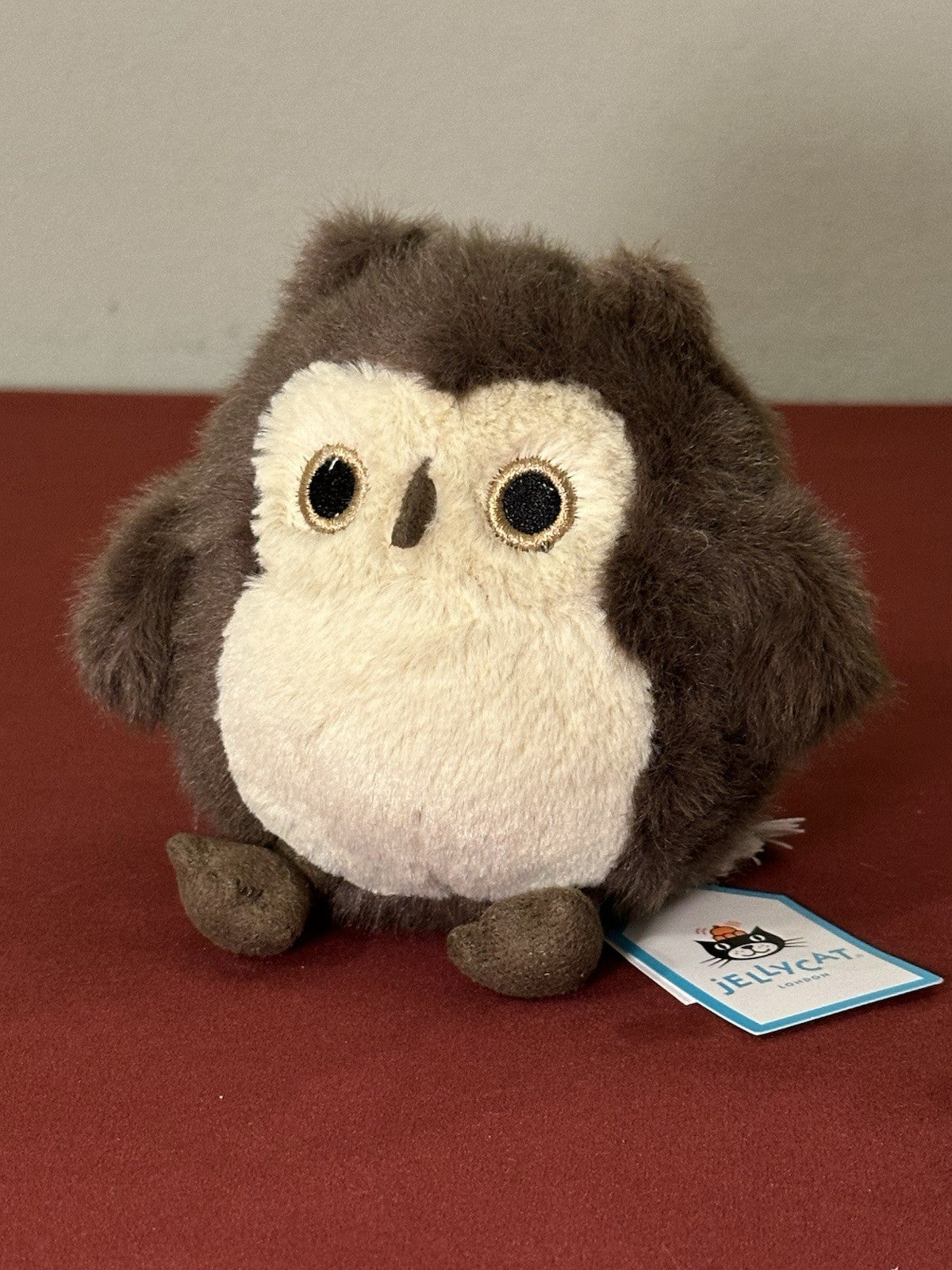 NUOVO Jellycat Brown Owling nuovo con etichette ~ giocattolo morbido gufo uccellino da collezione ~ OWL6BR-