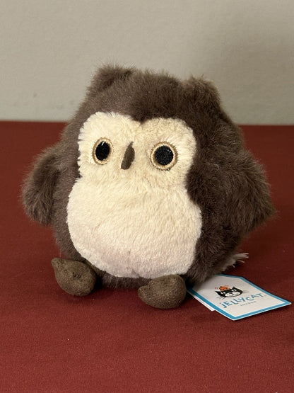 NUOVO Jellycat Brown Owling nuovo con etichette ~ giocattolo morbido gufo uccellino da collezione ~ OWL6BR-