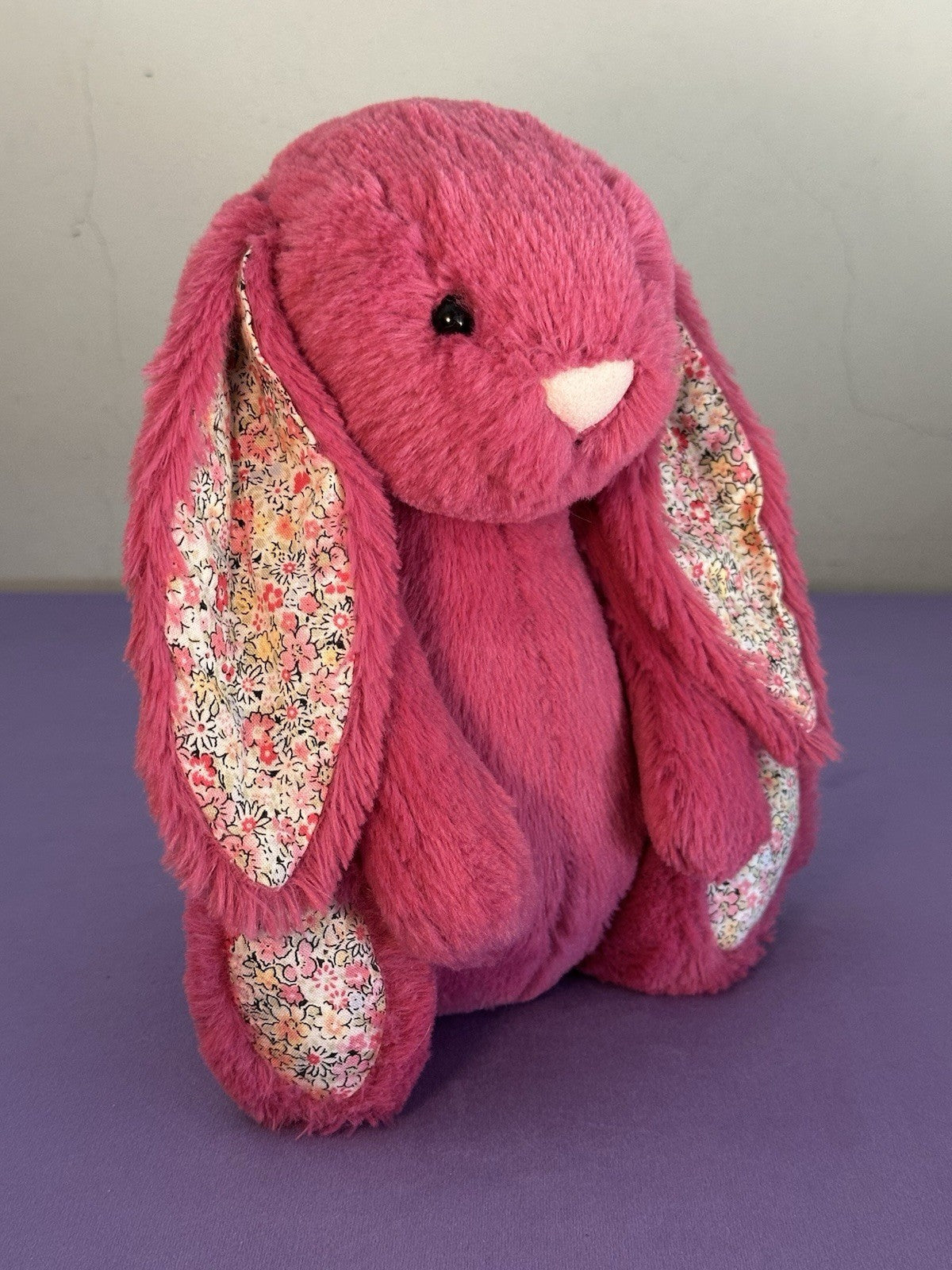 Peluche Jellycat Medium Bashful Rose Blossom coniglietto rosa raro ritirato 12"-