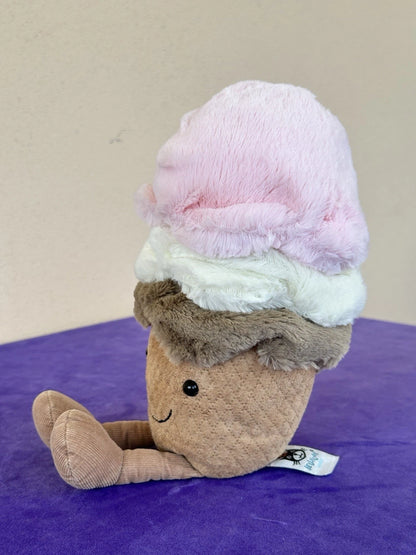 Jellycat Gelato Napoletano Divertente Misura Media 30cm Raro Giocattolo Morbido Ritirato