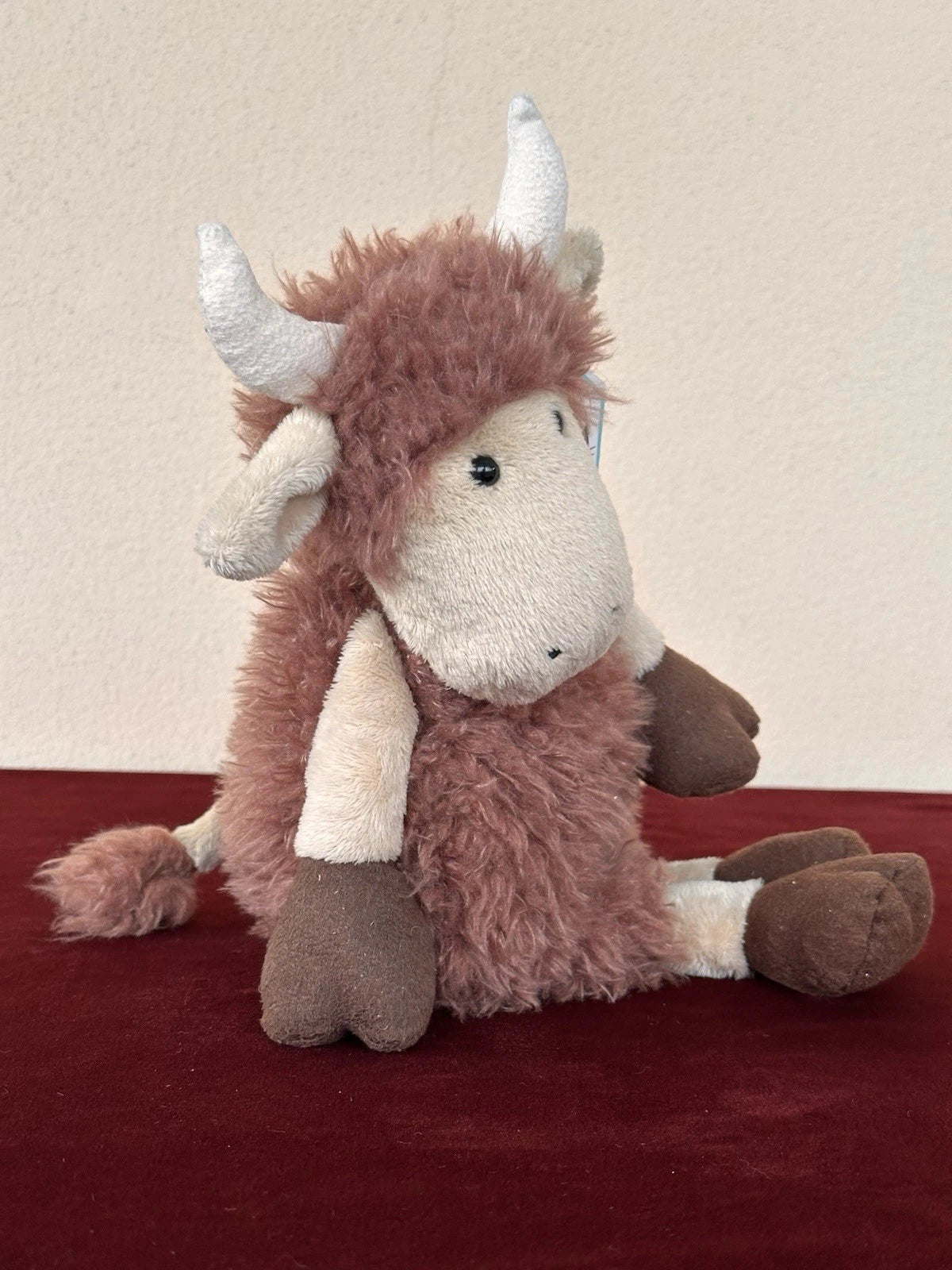 New Jellycat Tiggalope Highland Cow BNWT Retired Brown Long Soft Coat Plush cm36