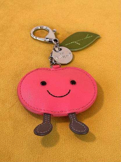 Jellycat Amuseables Cherry Bag Charm BNWOT Leather Keyring Retired Keychain