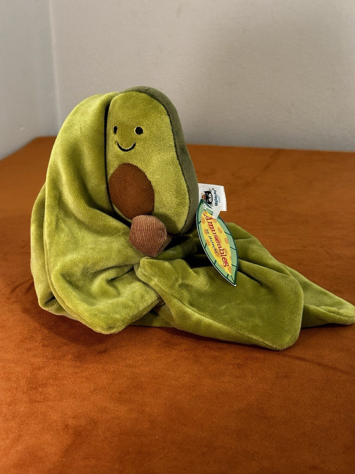 NUOVO Jellycat Amuseables Avocado Succhietto Nuovo con etichette Blankie Coperta Trapuntino Raro-