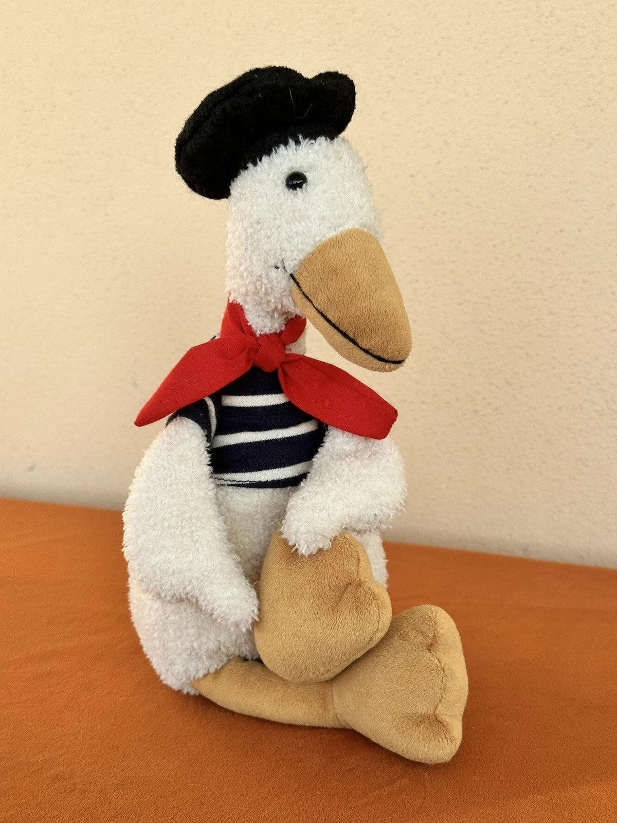 Peluche uccellino giocattolo morbido anatra vestita francese Jellycat Gaston Goose raro pensionato