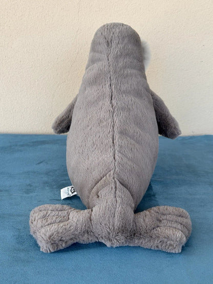 Peluche JellyCat grande Willie Walrus mammifero marino in pensione zanna mammifero marino cm.40
