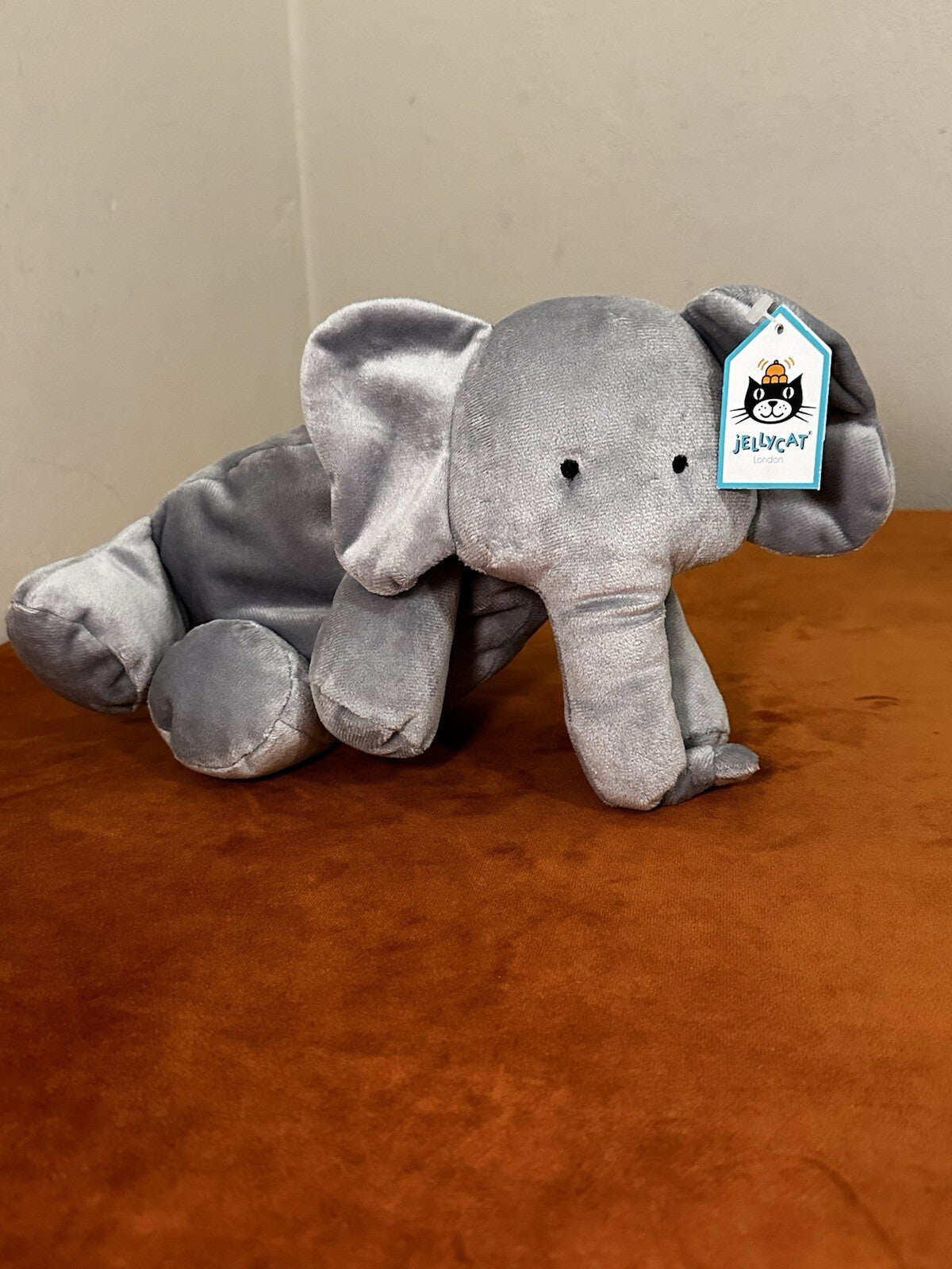 NUOVO Jellycat Dozydou Elephant Nuovo con etichette Raro Ritirato Blu Grigio Velluto Giocattolo Morbido-