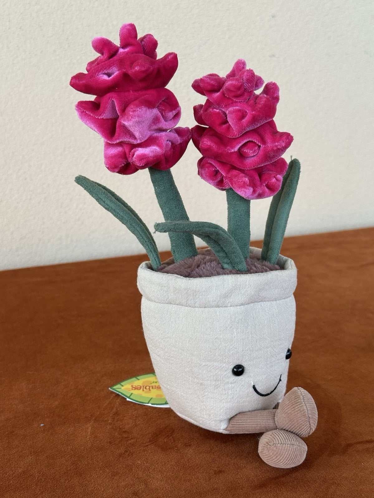 NUOVA pianta di giacinto Jellycat divertente nuova con etichette ritirata rara fiori rosa caldo peluche-