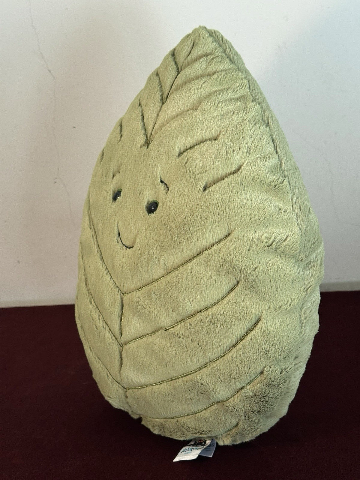 Peluche giocattolo morbido Jellycat Woodland foglia di faggio grande foglia verde raro ritirato-