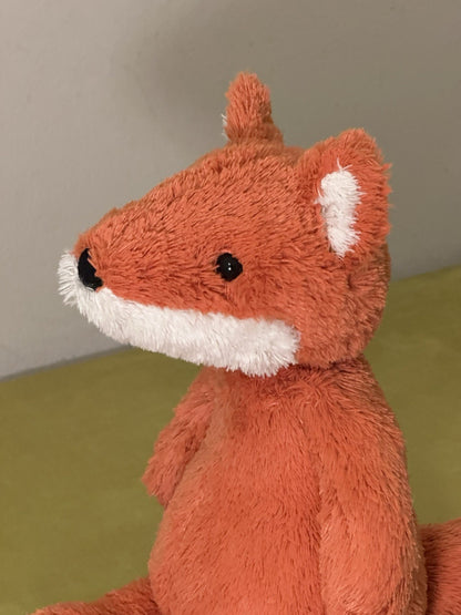 Peluche Jellycat Cushy Fox Vivid Orange Fox giocattolo morbido raro ritirato medio 12"-