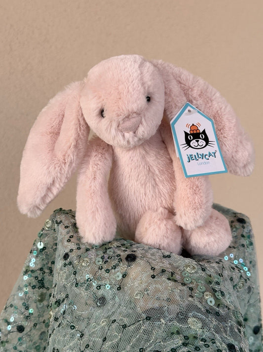 NUOVO Jellycat Small Bashful Blush Bunny Nuovo con etichette Ritirato Raro Coniglio Rosa Giocattolo Morbido-