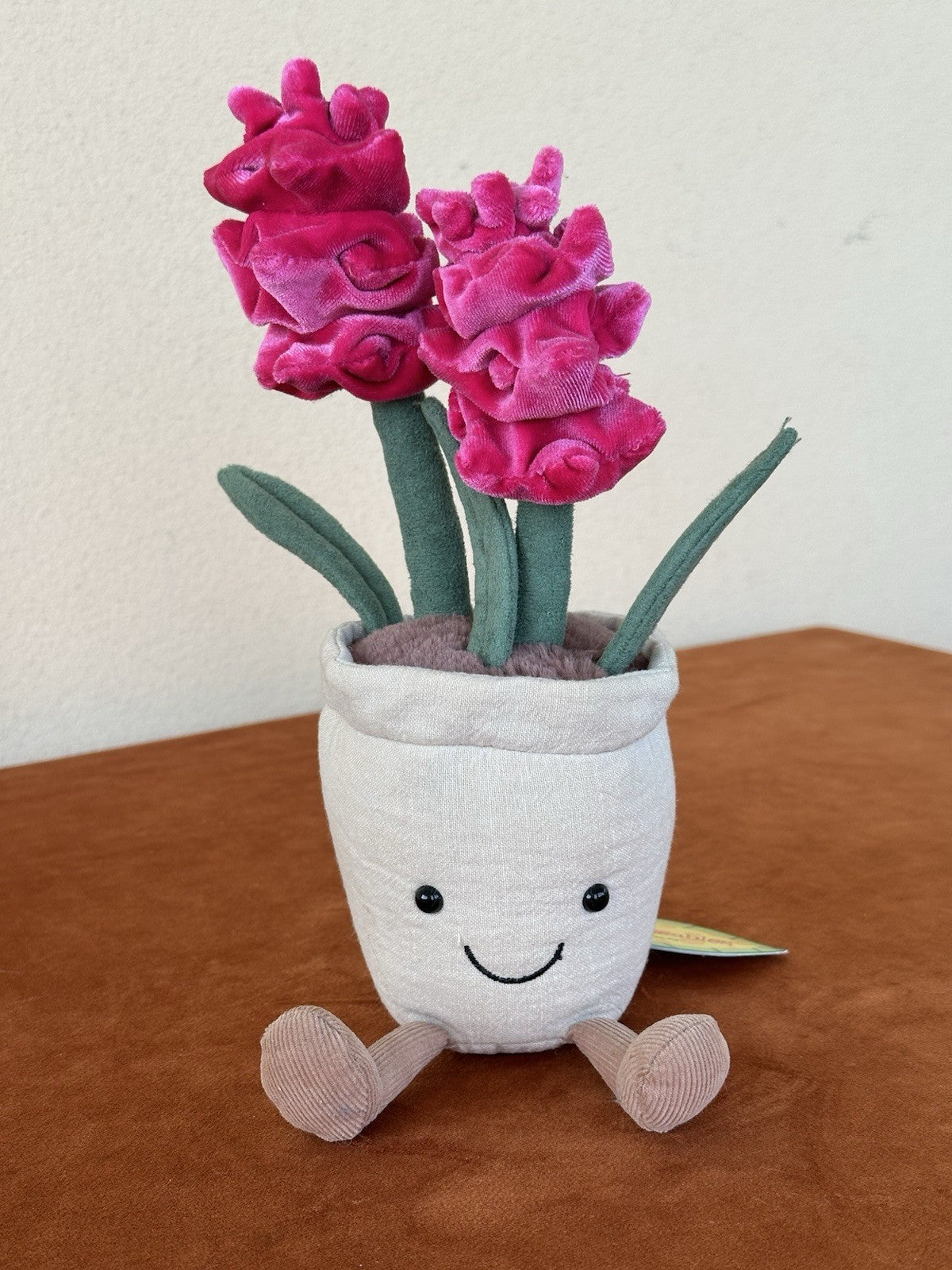 NUOVA pianta di giacinto Jellycat divertente nuova con etichette ritirata rara fiori rosa caldo peluche-