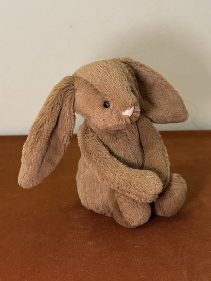 Jellycat piccolo coniglietto noce moscata nuovo senza etichette marrone caldo cioccolato noci coniglio raro ritirato-