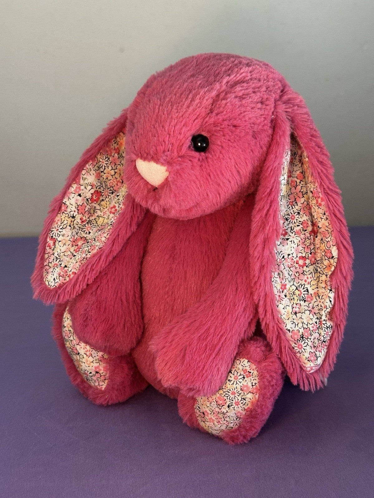 Peluche Jellycat Medium Bashful Rose Blossom coniglietto rosa raro ritirato 12"-