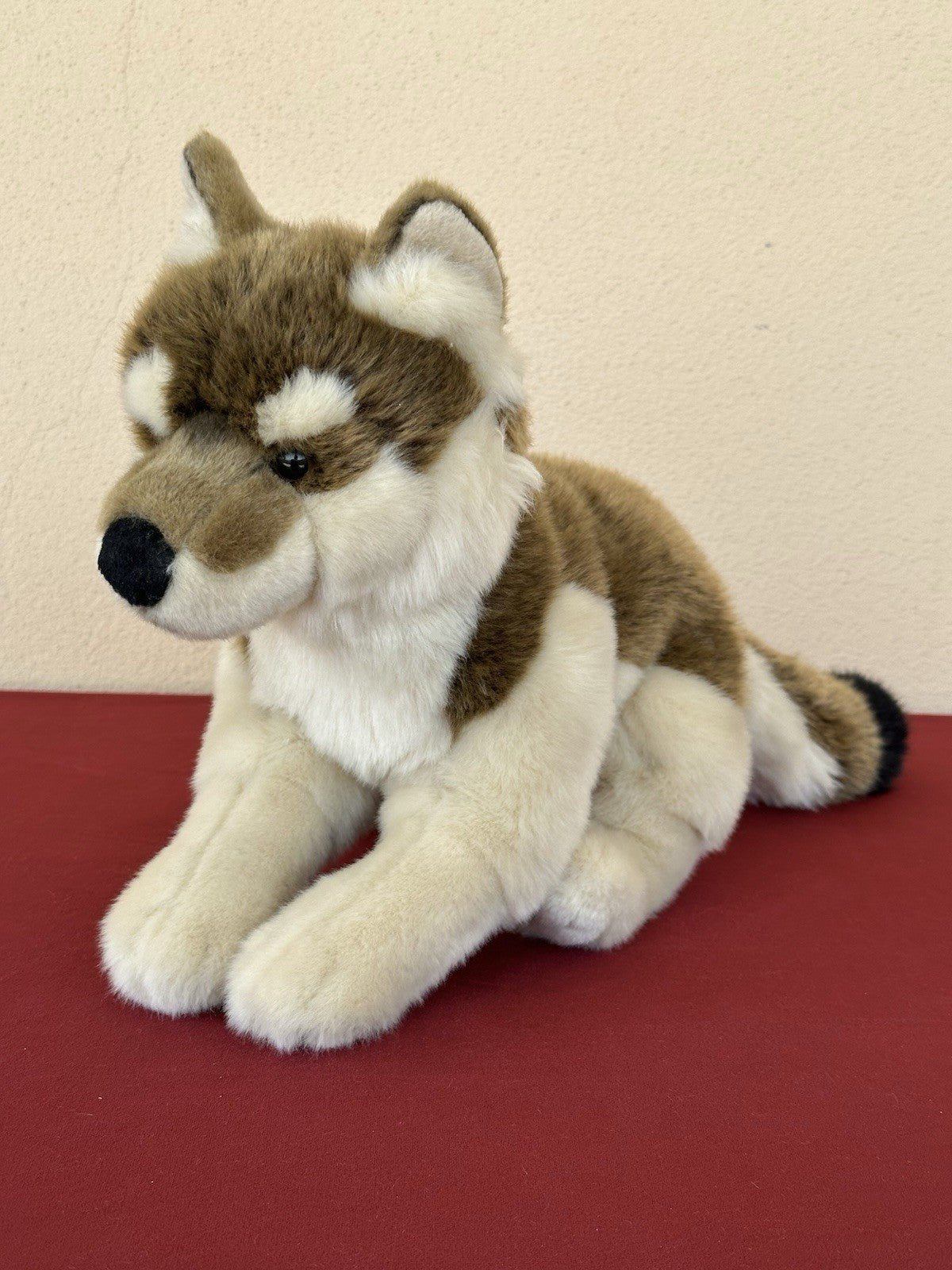 Lupo zingaro nuovo senza etichette animale selvatico bosco raro peluche giocattolo morbido ritirato made in France-