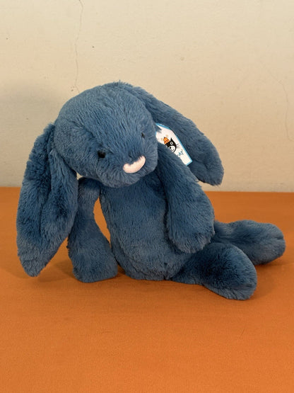 NUOVO coniglietto minerale Jellycat Medium Bashful nuovo con etichette blu benzina raro coniglio-