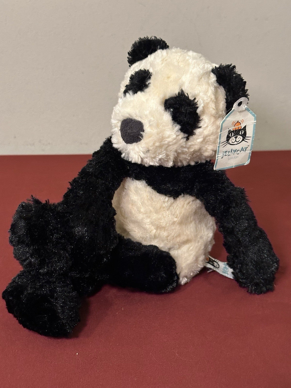 Peluche orsacchiotto Jellycat Small Sottaceles Panda nuovo con etichette nero e crema cm.33 in pensione-