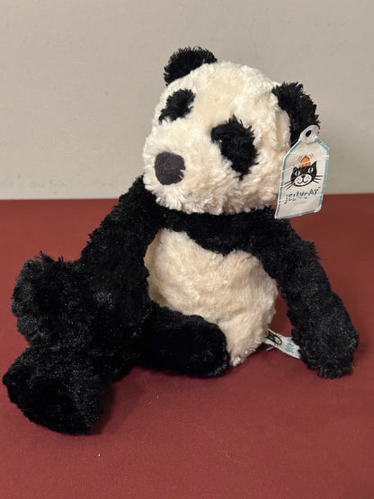 Peluche orsacchiotto Jellycat Small Sottaceles Panda nuovo con etichette nero e crema cm.33 in pensione-