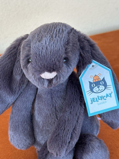NUOVO Jellycat Small Bashful Inky Bunny nuovo con etichette grigio scuro coniglio ritirato raro peluche-