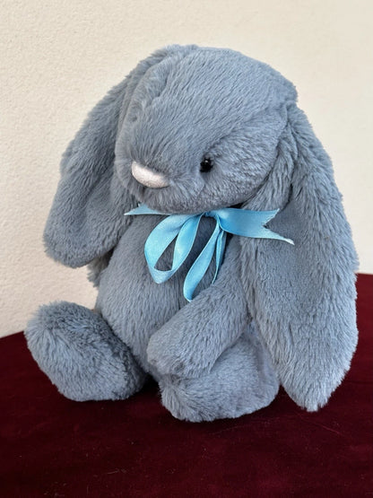 Jellycat Medium Bashful Dusky Blue Bunny BNWOT Retired Dust Blue Rabbit Plush