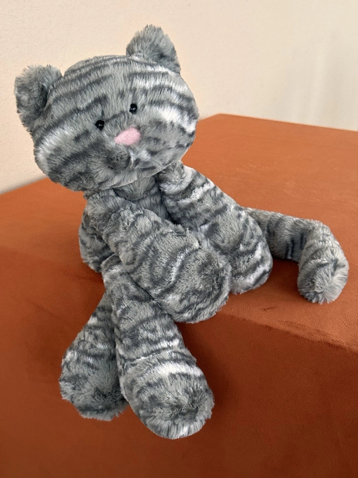 Peluche Jellycat Merryday grigio gatto tabby in pensione raro argento tabby gattino gattino