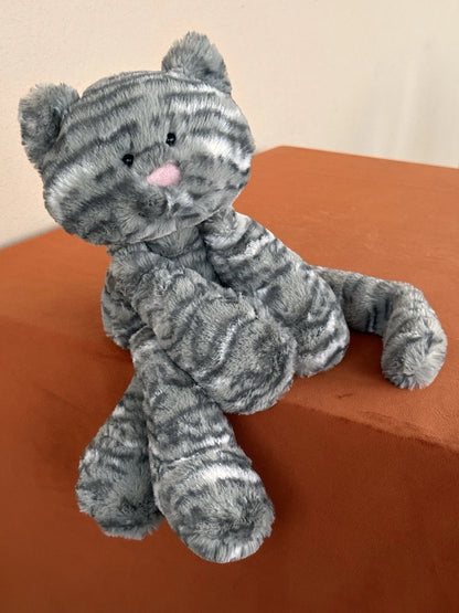 Peluche Jellycat Merryday grigio gatto tabby in pensione raro argento tabby gattino gattino