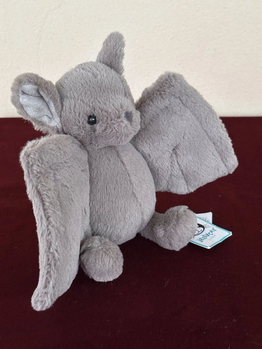 New Jellycat Small Bashful Bat BNWT Retired Rare Halloween Grey Bat Plush cm.20