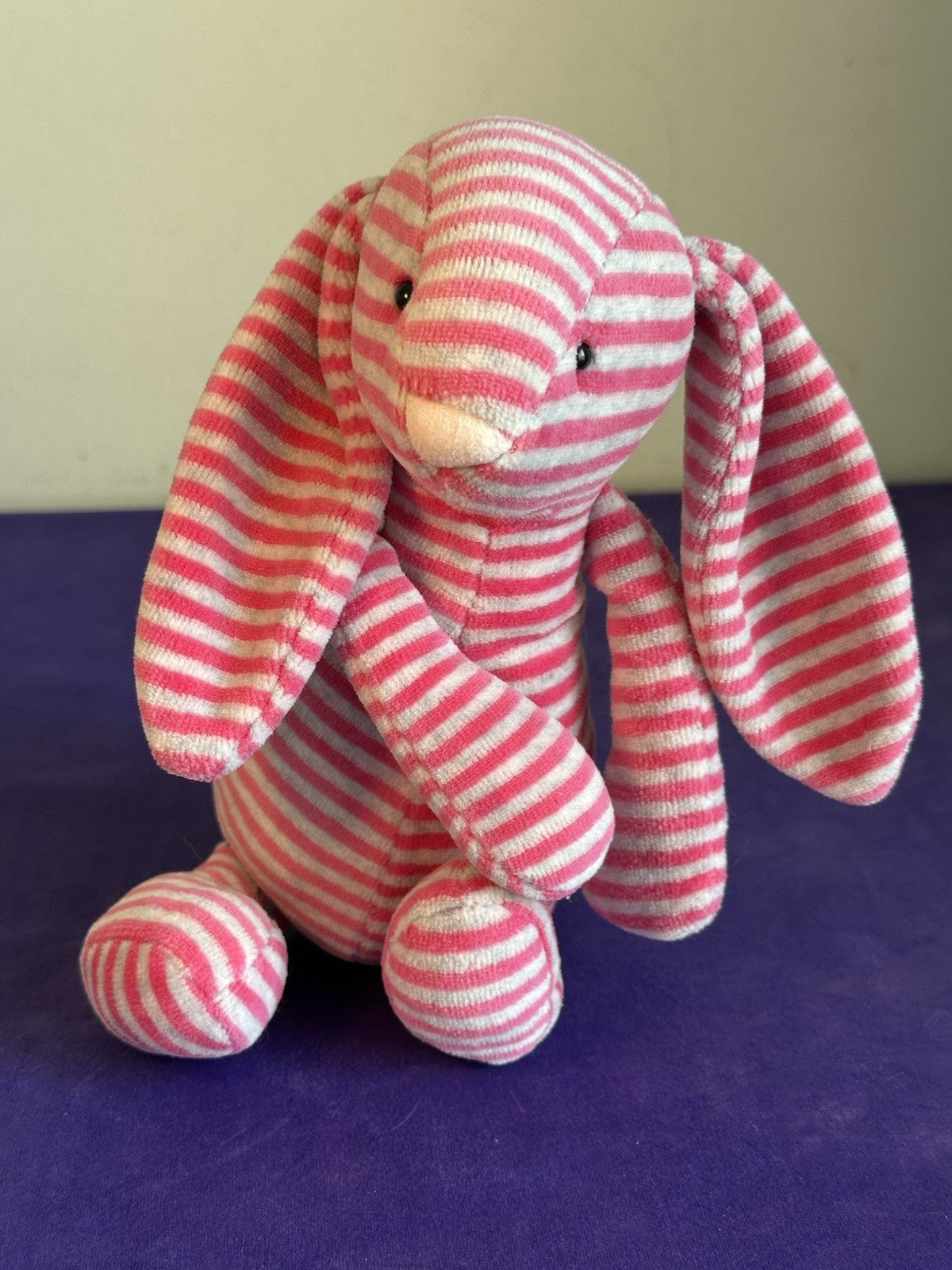 Jellycat Edizione Speciale Bashful Bon Bon Bunny Stripped Rosa Grigio Raro Ritirato-