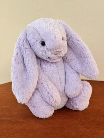 NUOVO Jellycat Medium Bashful Lilac Bunny nuovo con etichette ritirato raro coniglio lavanda peluche