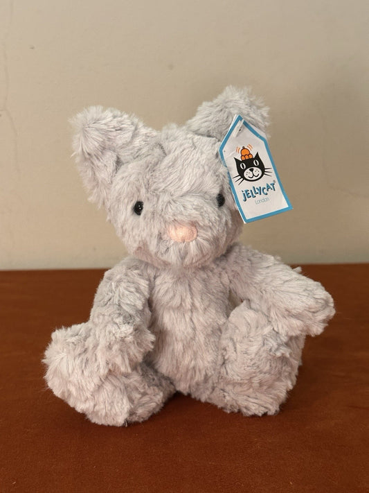 NUOVO Jellycat Squiggles Kitten nuovo con etichette grigio gatto gattino giocattolo morbido raro peluche ritirato-