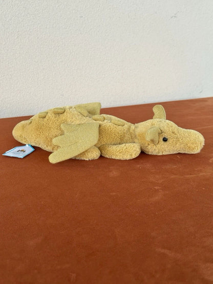 NUOVO Jellycat Little Golden Dragon nuovo con etichette piccolo drago ritirato originale HTF cm.26