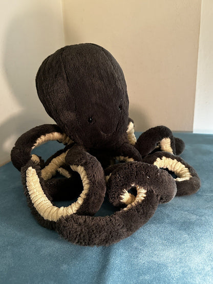 Jellycat Grande Polpo Inchiostrato Giocattolo Morbido Nero Grigio Scuro Creatura Marina OD2INK Ritirato-