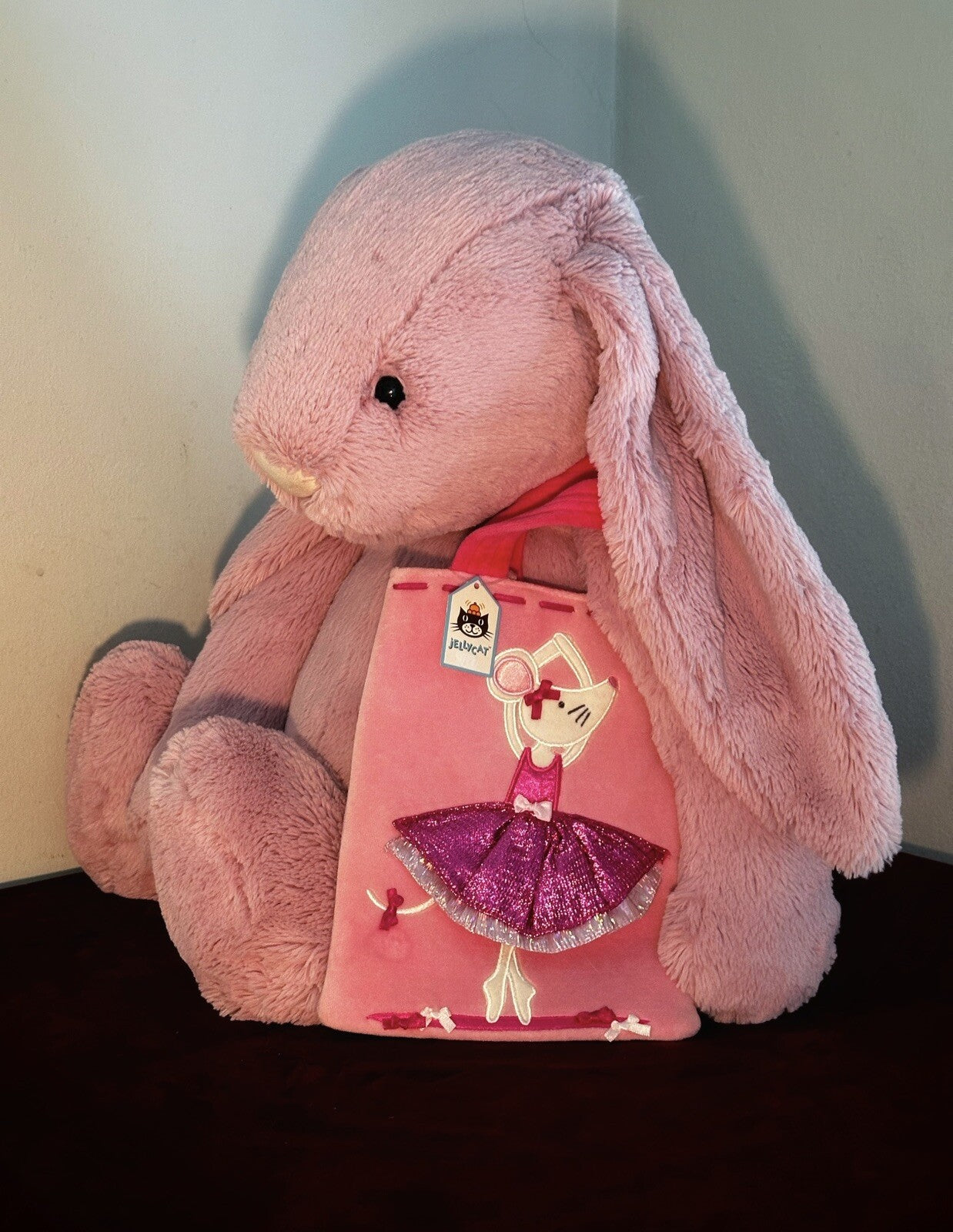 NUOVO Jellycat Pirouette Mouse Holdall nuovo con etichette ballerina ballerina applicata borsa foderata-