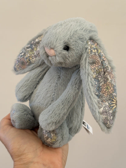 Jellycat piccolo coniglietto con fiori di salvia timido verde chiaro con fiore 8" coniglio in pensione-