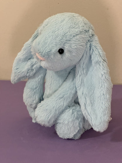 Jellycat Medium Bashful Aqua Bunny Pensionato Raro Giocattolo Morbido Coniglio Peluche-