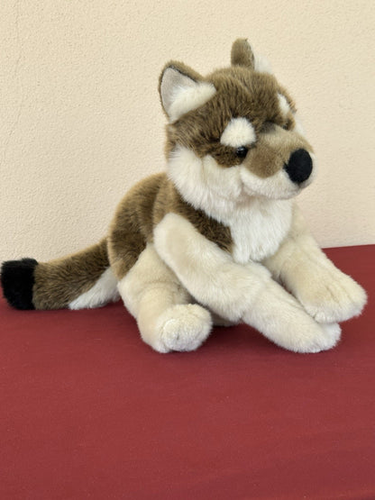Lupo zingaro nuovo senza etichette animale selvatico bosco raro peluche giocattolo morbido ritirato made in France-