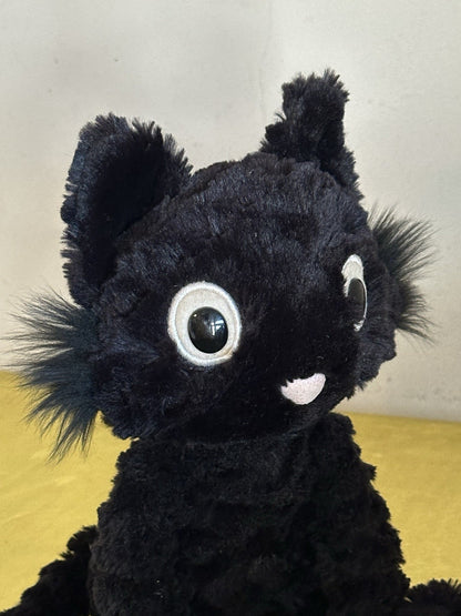 Jellycat Dapperdots gatto nuovo senza etichette nero soffice occhi grandi testurizzato gatto pensionato 12"-
