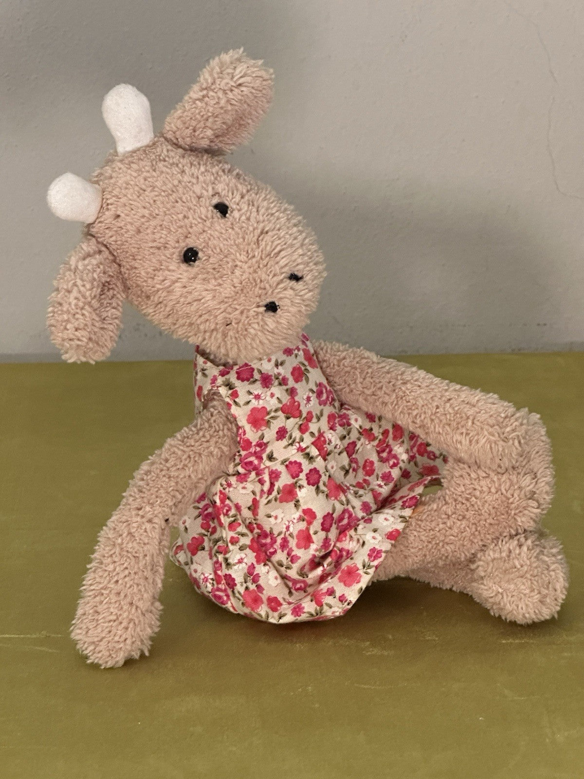 Peluche Jellycat Georgia giraffa amica floreale fiori rosa vestito raro ritirato-