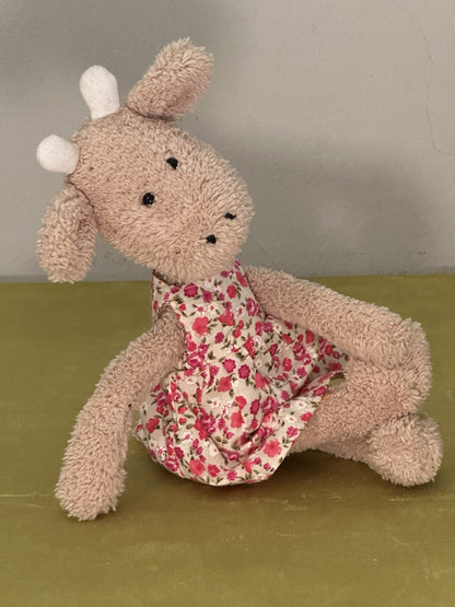 Peluche Jellycat Georgia giraffa amica floreale fiori rosa vestito raro ritirato-