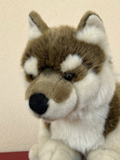 Lupo zingaro nuovo senza etichette animale selvatico bosco raro peluche giocattolo morbido ritirato made in France-