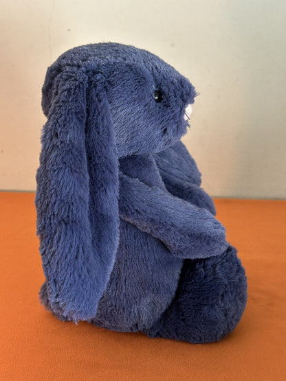 Jellycat Medium Bashful Navy Bunny nuovo senza etichette blu ritirato raro coniglio peluche cm.31-