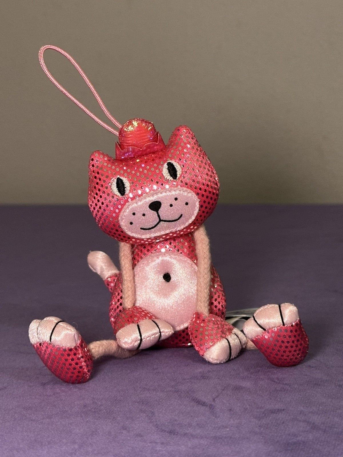 Mascotte giocattolo Jellycat Dingly Dangly Pink Jellycat nuova con etichette scintillante ritirata rara-