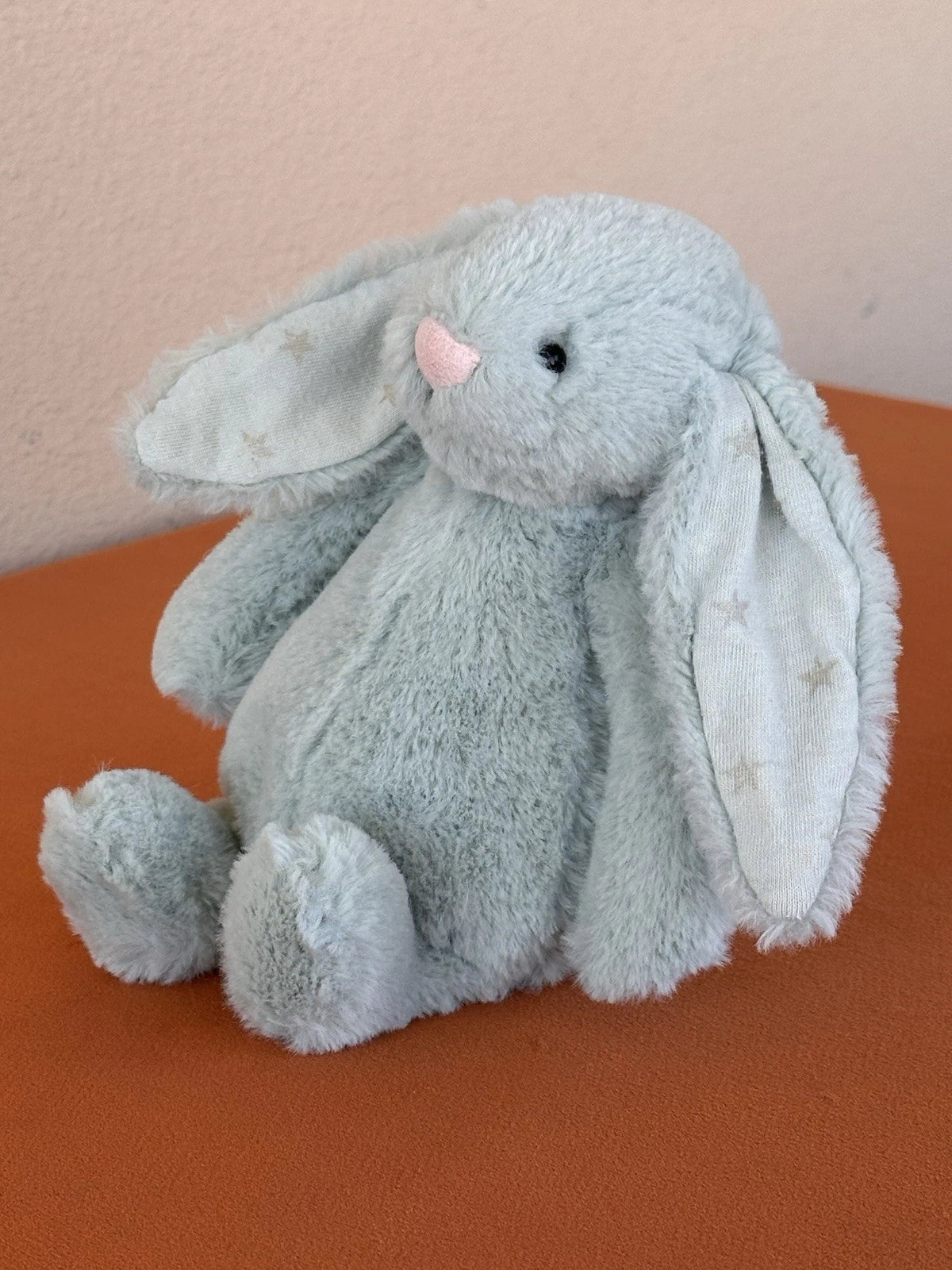 Jellycat Small Bashful Sparklet Bunny Sage Green with Silver Stars Rabbit