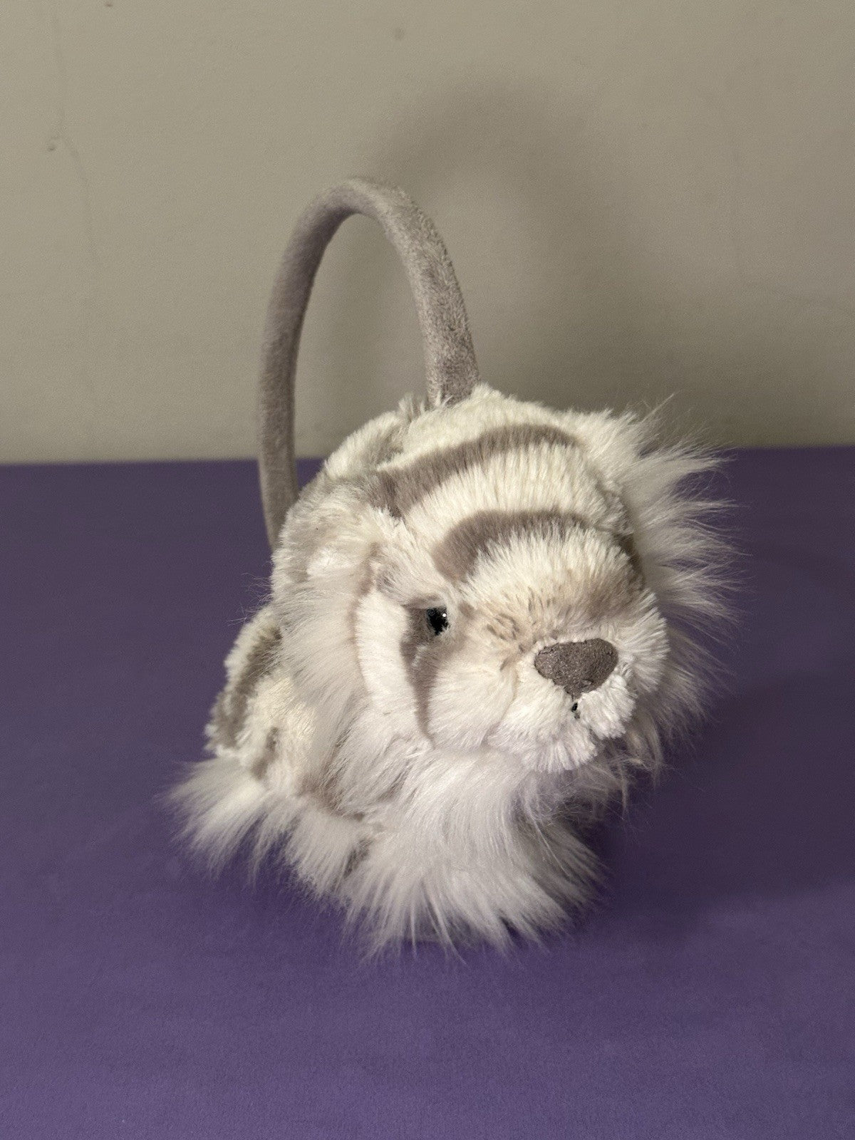 Paraorecchie Jellycat Sacha Snow Tiger nuovi senza etichette grigio e bianco morbido peluche raro ritirato-