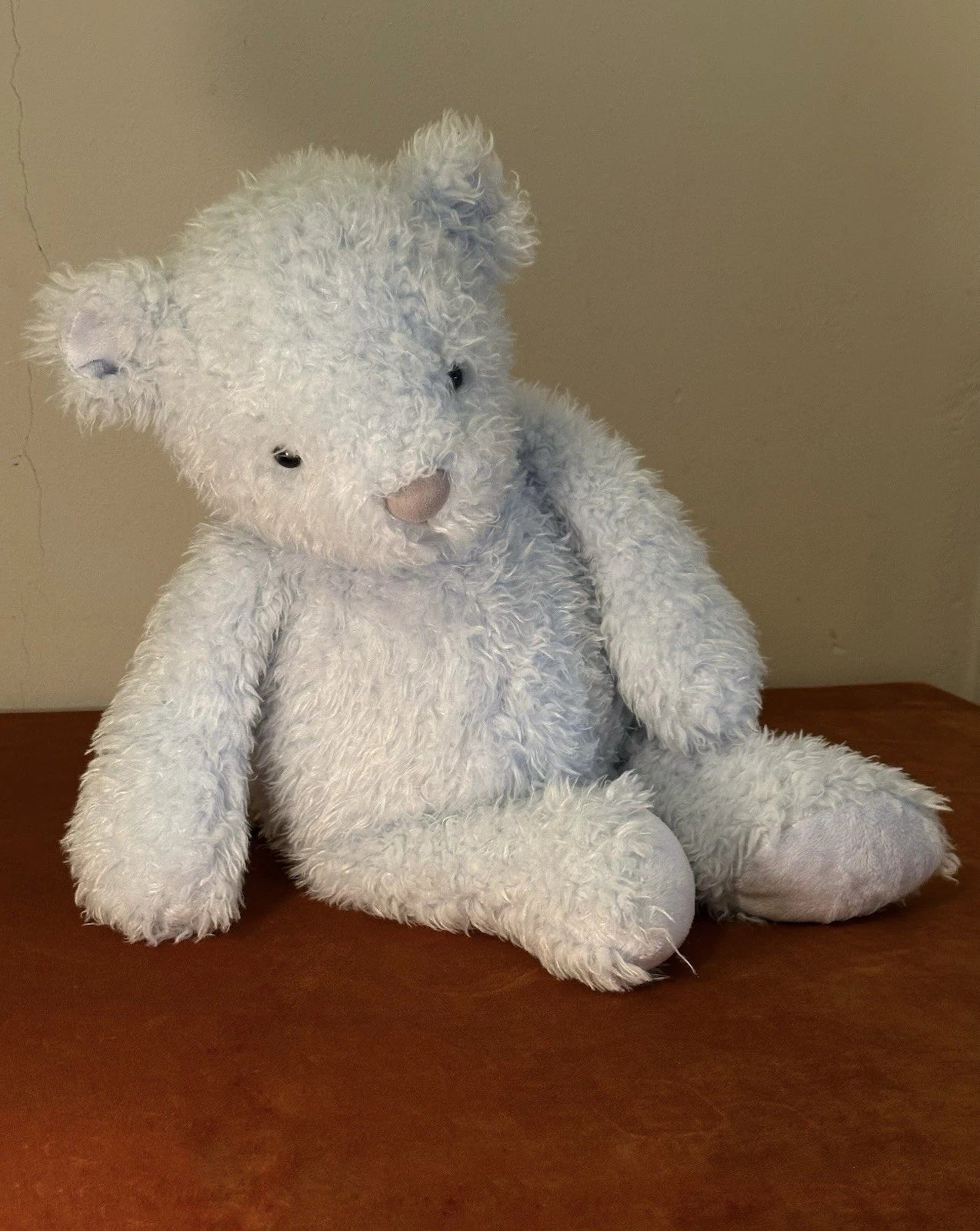 Orsacchiotto Jellycat Large Whisper Bear nuovo senza etichette raro HTF azzurro chiaro giocattolo morbido